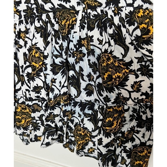 SANDRO Floral Print Long Sleeve V-Neck Faux Wrap Tiered Ruffle Mini Dress 6 - Picture 15 of 16